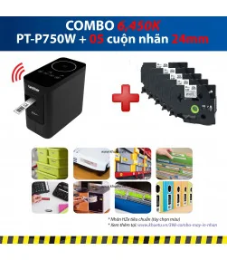 Máy in nhãn Combo: PT-P750W + 5 Cuộn nhãn 24mm | ⓿❽❻❽❺⓿❺⓿❺❺ | Máy in nhãn, máy in tem, máy in mã vạch | khuetu.vn