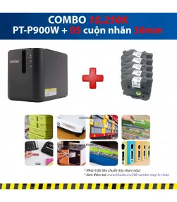 Máy in nhãn Combo: PT-P900W + 5 Cuộn nhãn 36mm | ⓿❽❻❽❺⓿❺⓿❺❺ | Máy in nhãn, máy in tem, máy in mã vạch | khuetu.vn
