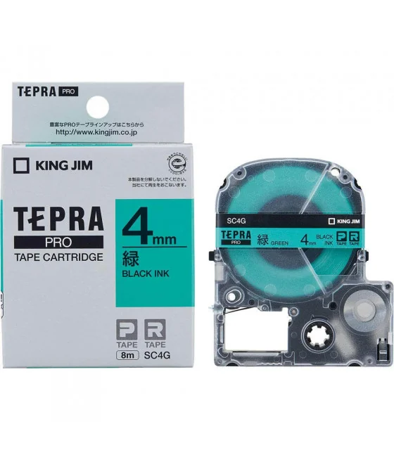 Tepra SC4G (Chữ đen nền xanh lá, khổ 4mm)