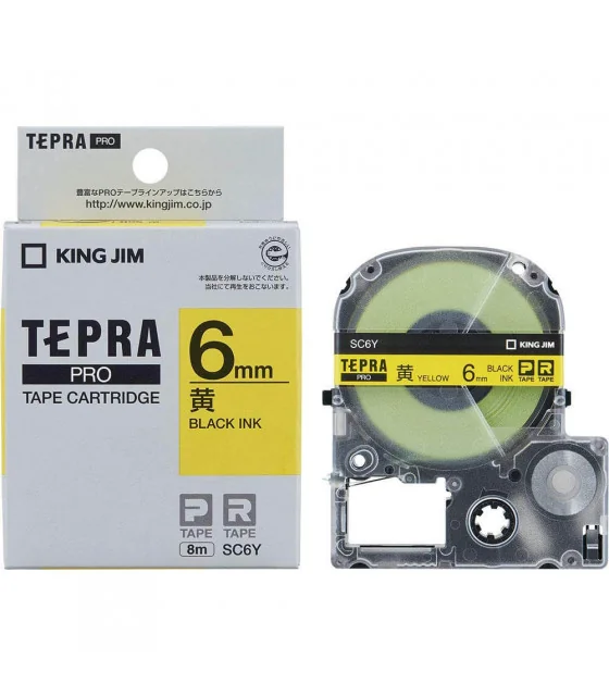 Tepra SC6Y (Chữ đen nền vàng, khổ 6mm)