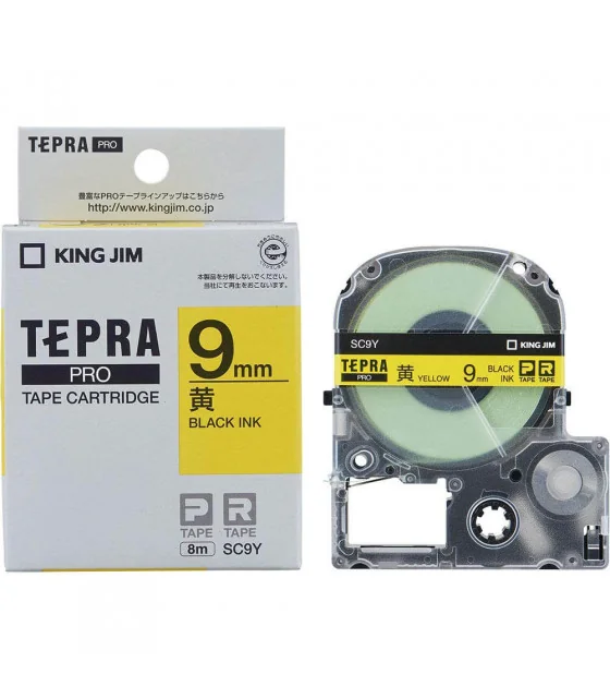 Tepra SC9Y (Chữ đen nền vàng, khổ 9mm)
