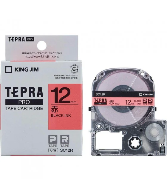 Tepra SC12R (Chữ đen nền đỏ, khổ 12mm)