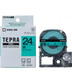 Tepra SC24G (Chữ đen nền xanh lá, khổ 24mm) | ⓿❽❻❽❺⓿❺⓿❺❺ | Nhãn in, tem in, giấy in, băng nhãn, tape in | khuetu.vn