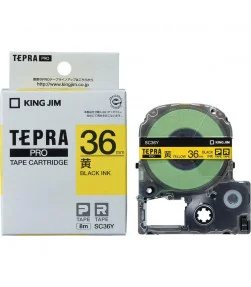 Tepra SC36Y (Chữ đen nền vàng, khổ 36mm) | ⓿❽❻❽❺⓿❺⓿❺❺ | Nhãn in, tem in, giấy in, băng nhãn, tape in | khuetu.vn