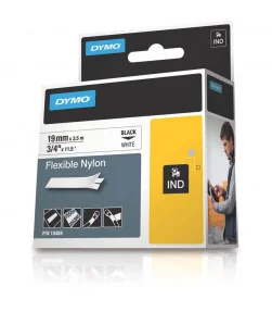 Dymo S0718120 (18489), Flexible Nylon Tape, 19mm x 3.5m, Black on White | ⓿❽❻❽❺⓿❺⓿❺❺ | Nhãn in, tem in, giấy in, băng nhãn, t...