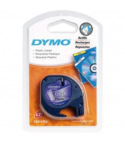 Dymo LetraTag S0721530 (12267) Plastic Label Tape 12mm x 4m - Black on Transparent | ⓿❽❻❽❺⓿❺⓿❺❺ | Nhãn in, tem in, giấy in, b...