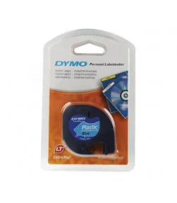 Dymo LetraTag S0721650 (91205) Plastic Label Tape 12mm x 4m - Black on Blue | ⓿❽❻❽❺⓿❺⓿❺❺ | Nhãn in, tem in, giấy in, băng nhã...