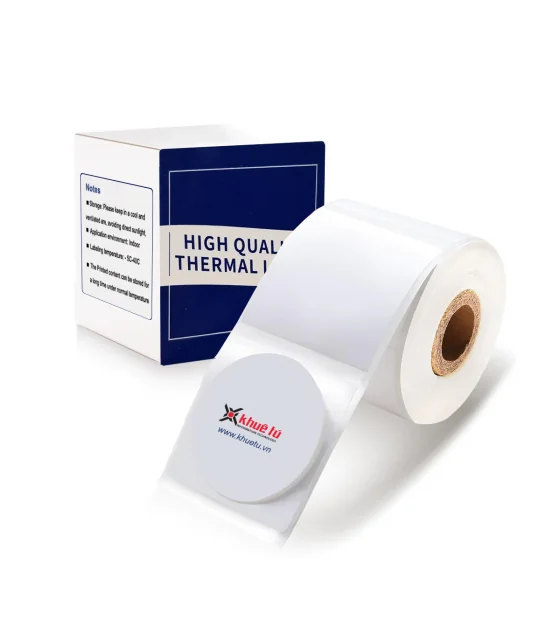 Nhãn tròn 30 x 30mm, màu trắng, KTR-3030-200