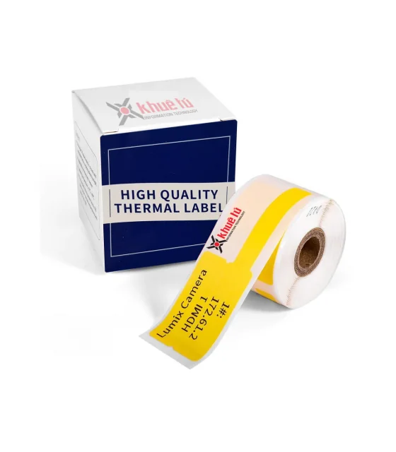 Nhãn cáp 25 x 38mm, màu vàng, KTC-F2538-40-100YL