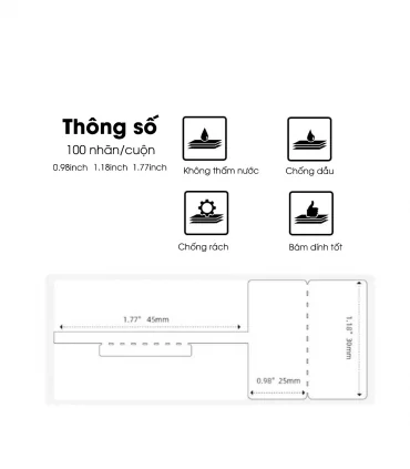 Nhãn trang sức 25 x 30mm, màu trắng, KTJ-T2530-45-100 | ⓿❽❻❽❺⓿❺⓿❺❺ | Nhãn in, tem in, giấy in, băng nhãn, tape in | khuetu.vn