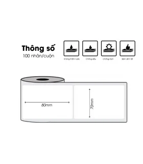Nhãn đa năng 70 x 80mm, KT-7080-100 | ⓿❽❻❽❺⓿❺⓿❺❺ | Nhãn in, tem in, giấy in, băng nhãn, tape in | khuetu.vn