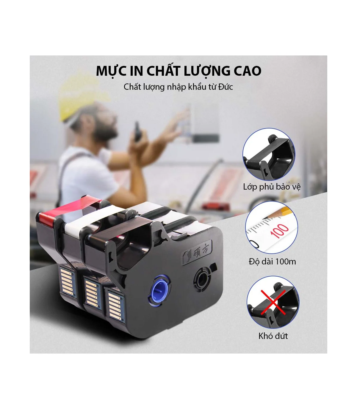 Mực in ống SUPVAN TP-R80EW, màu trắng, 12mm x 80m, cho máy in ống Supvan | ⓿❽❻❽❺⓿❺⓿❺❺ | Ống lồng, ống lồng cos, vật tư in ống...