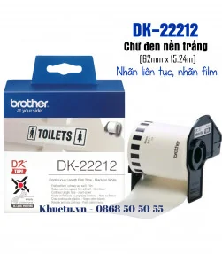 DK-22212, 62mm x 15.24m, nhãn liên tục, nhãn film chống nước | ⓿❽❻❽❺⓿❺⓿❺❺ | Nhãn in, tem in, giấy in, băng nhãn, tape in | kh...