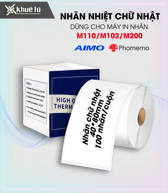Nhãn đa năng 40 x 80mm, KT-4080-100