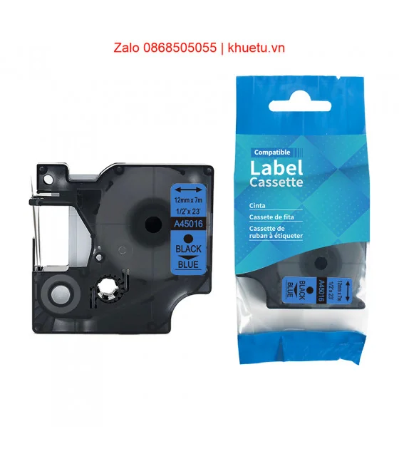 DM-A45016 D1 Tape A45016 12mm x 7m Black on Blue