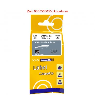Rhino Heat Shrink Tubes 1" (24mm), Black on White (1805443) | ⓿❽❻❽❺⓿❺⓿❺❺ | Ống co nhiệt, co nhiệt dây điện | khuetu.vn