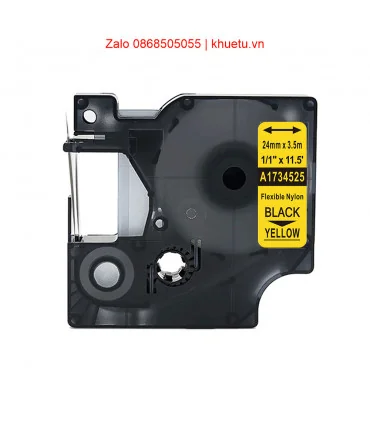 Rhino Flexible Nylon 1" (24mm), Black on Yellow (1734525) | ⓿❽❻❽❺⓿❺⓿❺❺ | Nhãn in, tem in, giấy in, băng nhãn, tape in | khuet...