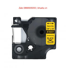 Rhino Vinyl 3/8" (9mm), Black on Yellow (A18431) | ⓿❽❻❽❺⓿❺⓿❺❺ | Nhãn in, tem in, giấy in, băng nhãn, tape in | khuetu.vn