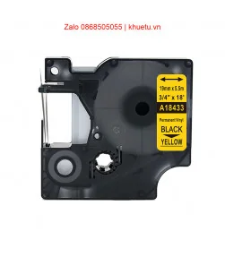 Rhino Vinyl 3/4" (19mm), Black on Yellow (18433) | ⓿❽❻❽❺⓿❺⓿❺❺ | Nhãn in, tem in, giấy in, băng nhãn, tape in | khuetu.vn