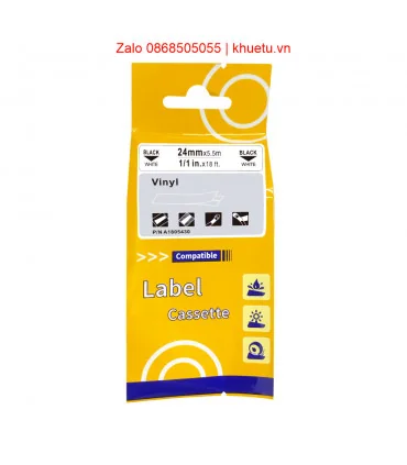 Rhino Vinyl 1" (24mm), Black on White (1805430) | ⓿❽❻❽❺⓿❺⓿❺❺ | Nhãn in, tem in, giấy in, băng nhãn, tape in | khuetu.vn