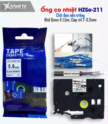 Ống co nhiệt HZSe-211, khổ 6mm x 1,5m, cáp 1.7-3.2mm, màu trắng | ⓿❽❻❽❺⓿❺⓿❺❺ | Ống co nhiệt, co nhiệt dây điện | khuetu.vn