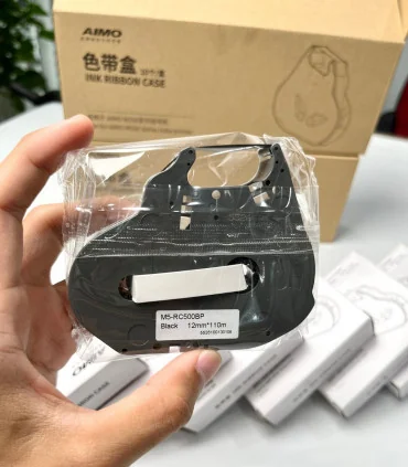 Mực in ống M5-RC500BP, màu đen, 12mm x 110m, cho máy in ống AIMO M550A | ⓿❽❻❽❺⓿❺⓿❺❺ | Ống lồng, ống lồng cos, vật tư in ống |...