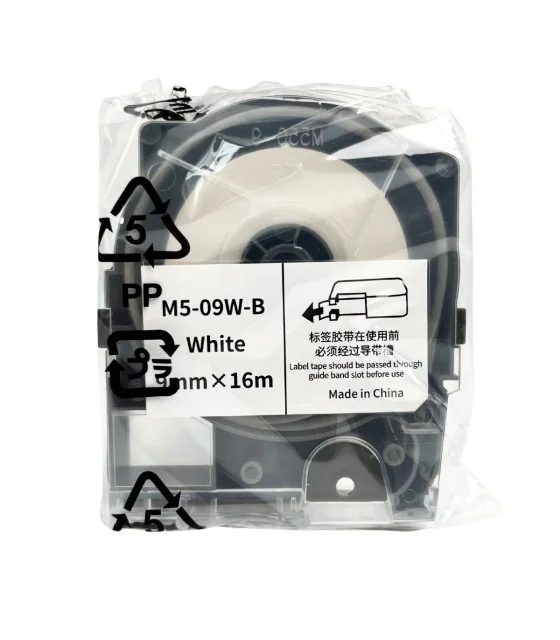 Nhãn in M5-09W-B, trắng, 9mm x 16M, cho máy AIMO M550A