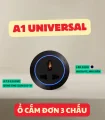 Ổ cắm đơn A1 Universal (Nhựa PC, Đen)