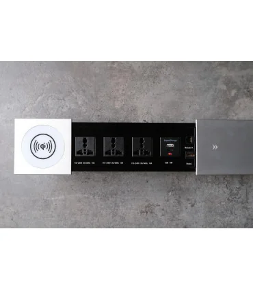 Ổ cắm điện âm bàn trượt, có sạc không dây MK102SS (Silver) | ⓿❽❻❽❺⓿❺⓿❺❺ | khuetu.vn