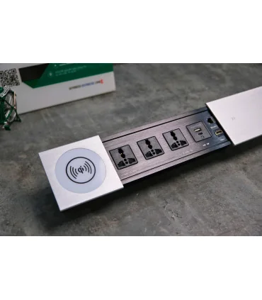 Ổ cắm điện âm bàn trượt, có sạc không dây MK102SS (Silver) | ⓿❽❻❽❺⓿❺⓿❺❺ | khuetu.vn