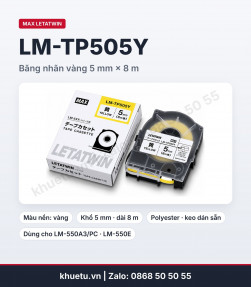 Băng nhãn MAX LM-TP505Y vàng 5mm × 8m cho máy in ống lồng