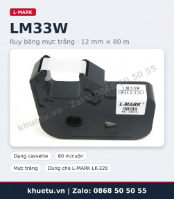 Ruy băng trắng L-MARK LM33W 12mm × 80m chính hãng
