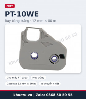 Ruy băng trắng PUTY PT-10WE 12mm × 80m chính hãng