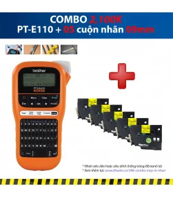 Máy in nhãn Combo: PT-E110 + 5 Cuộn nhãn 09mm | ⓿❽❻❽❺⓿❺⓿❺❺ | Máy in nhãn, máy in tem, máy in mã vạch | khuetu.vn