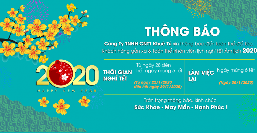 KHUÊ TÚ thông báo lịch nghỉ Tết Canh Tý 2020