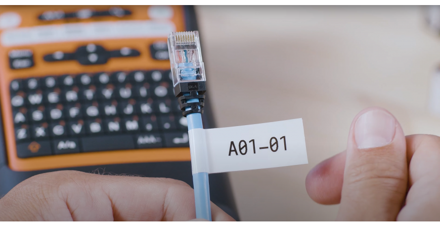 Brother PT-E310BTVB: Hướng dẫn in nhãn dán cáp kiểu cờ (Cable Flag) thi công Điện - Mạng dễ dàng